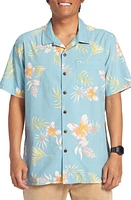 Quiksilver Tropical Floral Camp Shirt in Reef Waters at Nordstrom, Size Small