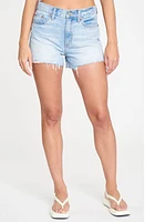 DAZE Troublemaker High Waist Distressed Denim Cutoff Shorts in Ice Cream Vintage at Nordstrom, Size 30