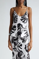 L'AGENCE Lexi Print Camisole Black/White Palm Leaves at Nordstrom,