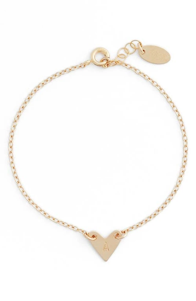 Nashelle Initial Heart Bracelet in Gold-A at Nordstrom