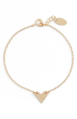 Nashelle Initial Heart Bracelet in Gold-A at Nordstrom