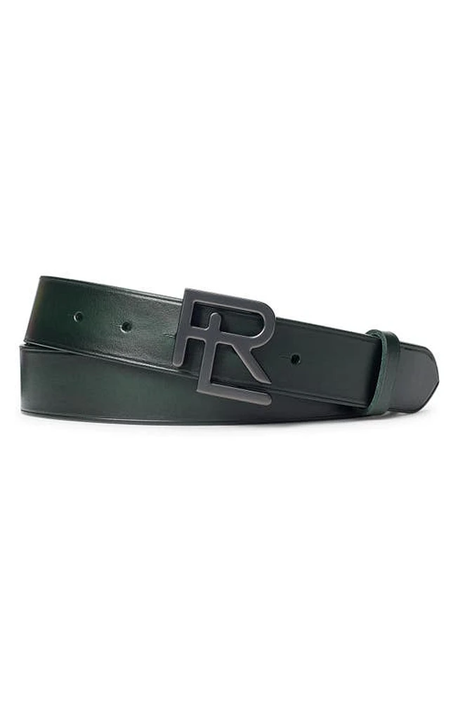 Ralph Lauren Purple Label RL Buckle Leather Belt Racing Green at Nordstrom,