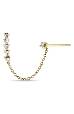 Zoë Chicco 14K Gold Diamond Draped Chain Earring in Yellow Gold at Nordstrom