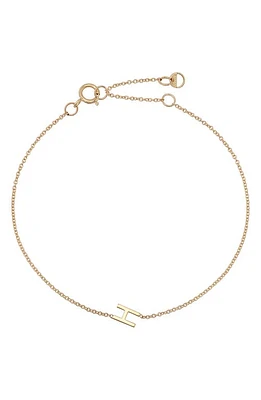 BYCHARI Initial Pendant Bracelet in 14K Yellow Gold-H at Nordstrom