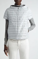 Herno Short Sleeve Down Lamé Cape 9409 Silver Grey at Nordstrom, Us