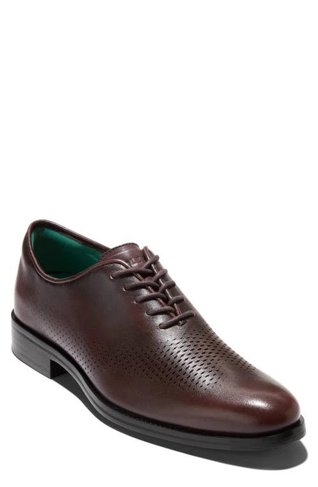 Cole Haan Washington Grand Laser Plain Toe Wholecut Shoe Ch Dark Chocolate Rever at Nordstrom,