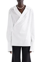 Givenchy Oversize Long Sleeve Cotton Wrap Top White at Nordstrom, Us