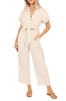 Petal & Pup Archie Tie Waist Linen Jumpsuit at Nordstrom,