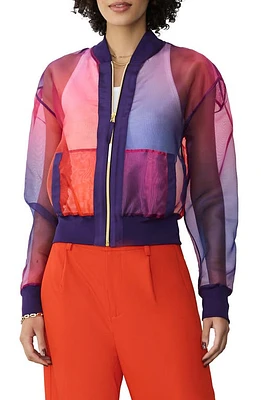 GSTQ Sunset Sheer Bomber Jacket Gradient at Nordstrom,