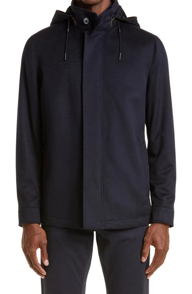 ZEGNA Oasi Cashmere Lite Hooded Jacket Navy at Nordstrom, Us