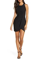 Black Halo Brett Drape Sleeveless Crepe Minidress at Nordstrom,