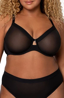 Curvy Couture Full Figure Mesh Underwire Bra at Nordstrom,