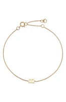 BYCHARI Initial Pendant Bracelet in 14K Yellow Gold-B at Nordstrom