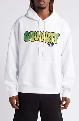 Carhartt Work Progress Drip Graphic Hoodie White at Nordstrom,