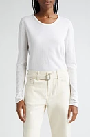 Proenza Schouler Tina Back Cutout Organic Cotton & Mulberry Silk Sweater White at Nordstrom,