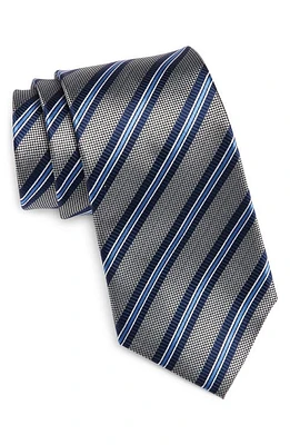 Nordstrom Stripe Silk Tie in Silver at Nordstrom