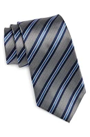 Nordstrom Stripe Silk Tie in Silver at Nordstrom