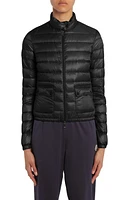 Moncler Lans Channel Quilted Down Moto Jacket Black at Nordstrom,