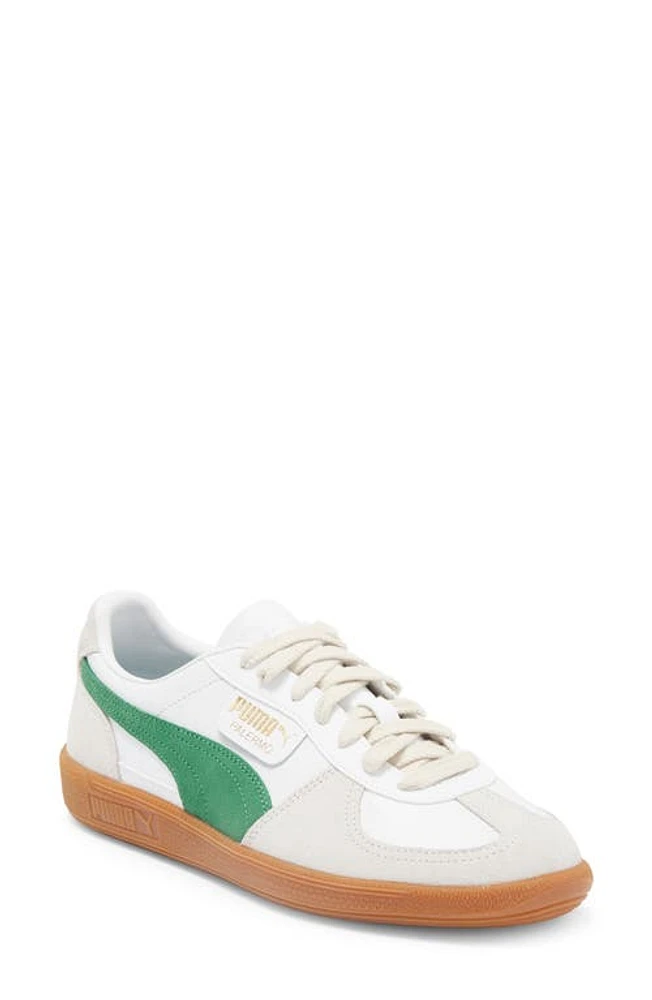 Puma Palermo Leather Sneaker White-Vapor Gray-Green at Nordstrom,