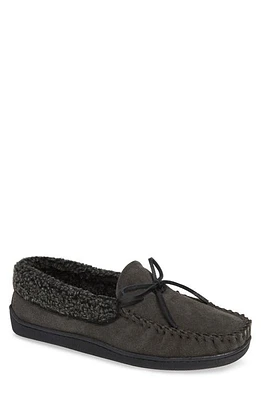 Minnetonka Allen Fleece Lined Slipper Charcoal Suede at Nordstrom,