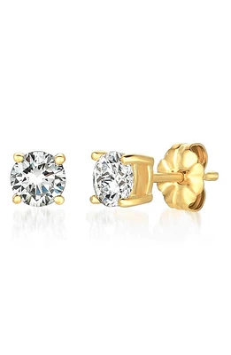 Crislu Cubic Zirconia Stud Earrings in 18Kt Yellow Gold at Nordstrom