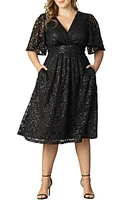 Kiyonna Starry Sequin Lace Fit & Flare Cocktail Dress at Nordstrom,