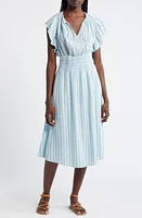 Rails Iona Stripe Linen Blend Midi Dress Cambria at Nordstrom,