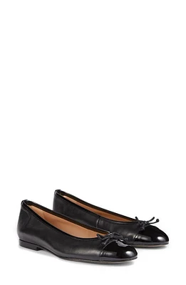 LK Bennett Kara Cap Toe Flat Black at Nordstrom,