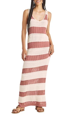 Splendid Nicola Stripe Sleeveless Sweater Tank Dress Sunset/White Sand at Nordstrom,