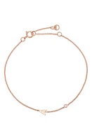 BYCHARI Initial & Diamond Bracelet in 14K Rose Gold-A at Nordstrom