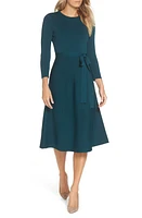 Eliza J Fit & Flare Sweater Dress Spruce at Nordstrom,