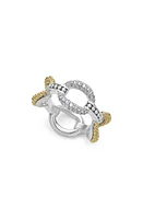 LAGOS Caviar Luxe Diamond Link Ring in Gold at Nordstrom, Size 7