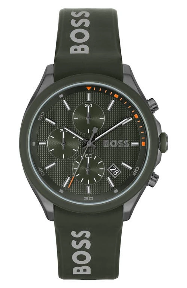 BOSS Velocity Chronograph Silicone Strap Watch