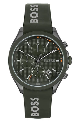 BOSS Velocity Chronograph Silicone Strap Watch