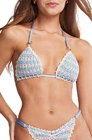 Capittana Isabella Multicolor Crochet Bikini Top Light Blue at Nordstrom,