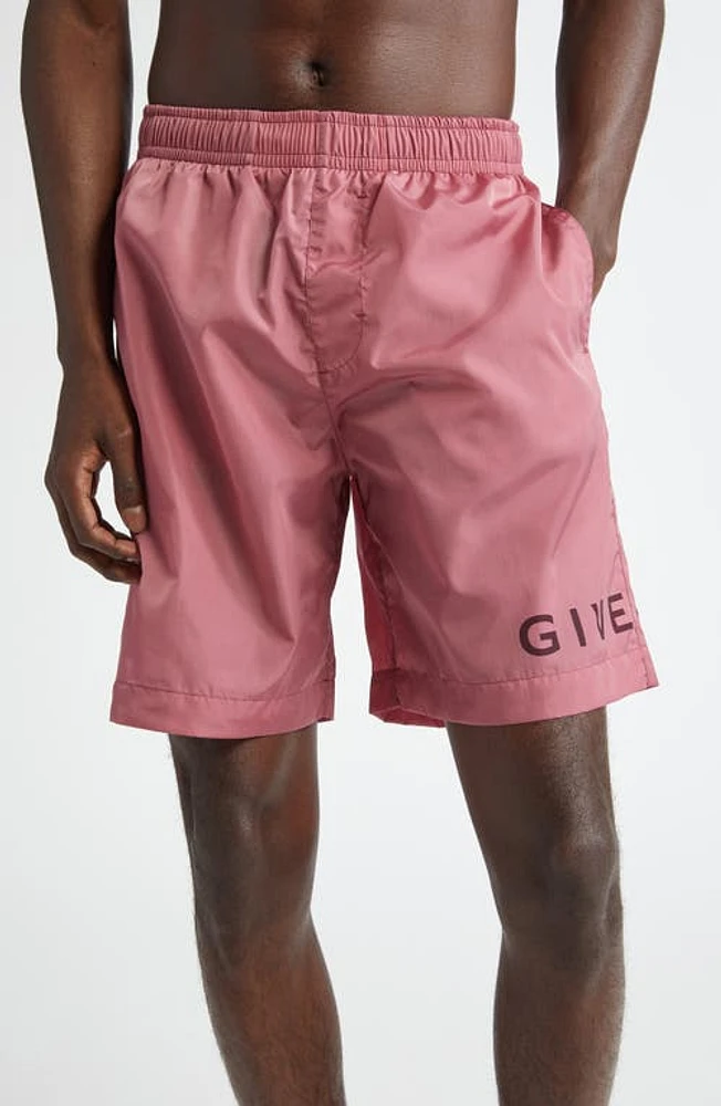 Givenchy Long Nylon Swim Trunks Old Pink at Nordstrom,