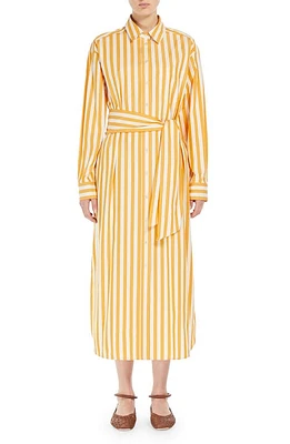 Weekend Max Mara Falasco Stripe Long Sleeve Maxi Shirtdress Ochre at Nordstrom,