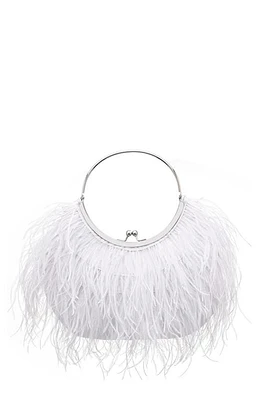 Nina Splash Feather Handbag in White at Nordstrom