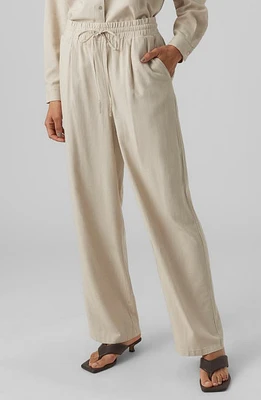 VERO MODA Jesmilo High Waist Wide Leg Pants Silver Lining at Nordstrom,