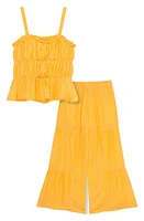 Truce Kids' Tank Top & Wide Leg Pants Set Orange at