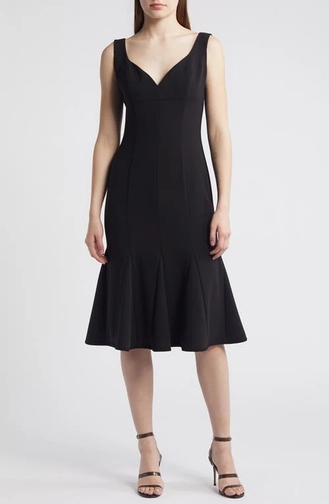 Black Halo Ashlyn Godet Cocktail Midi Dress at Nordstrom,