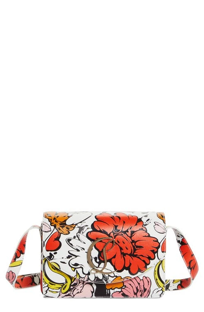 Christian Louboutin x Shun Sudo Small Loubi54 Button Flower Leather Crossbody Bag in Multi/Gold at Nordstrom