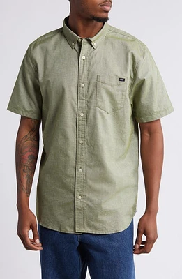 Vans Houser Short Sleeve Organic Cotton Button-Down Shirt Pesto at Nordstrom,