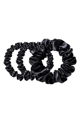 Black Slipsilk 3-Pack Silk Scrunchies Set at Nordstrom