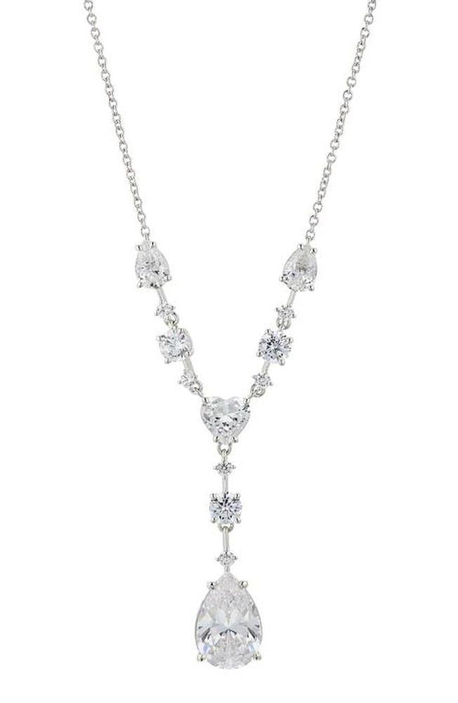 Nadri Cora Cubic Zirconia Y-Necklace in Rhodium at Nordstrom