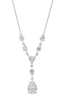 Nadri Cora Cubic Zirconia Y-Necklace in Rhodium at Nordstrom