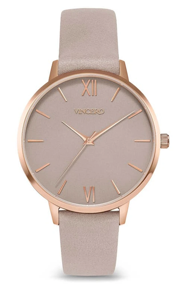 Vincero Eros Leather Strap Watch, 38mm in Rose Taupe at Nordstrom