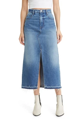 FRAME Raw Hem Denim Midi Skirt Del Amo at Nordstrom,