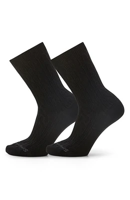 Smartwool Everyday Cable 2-Pack Crew Socks Black at Nordstrom,