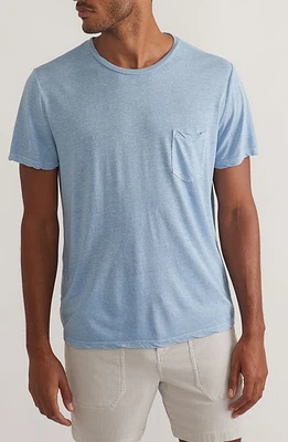 Marine Layer Heathered Hemp & Cotton T-Shirt Bel Air Blue at Nordstrom,